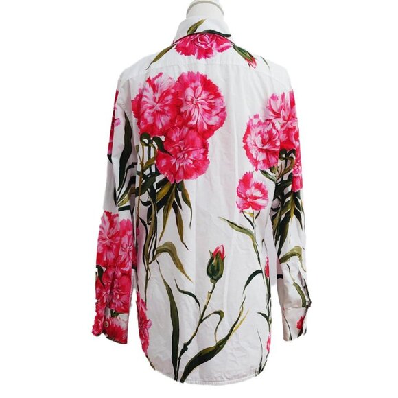 Dolce & Gabbana Floral Print Button Down Cotton Blouse - Picture 4 of 11